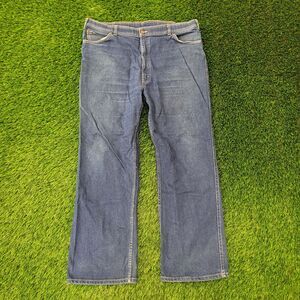Vintage LEVIS With-A-Skosh Jeans 38x30 Dark-Wash Whiskered